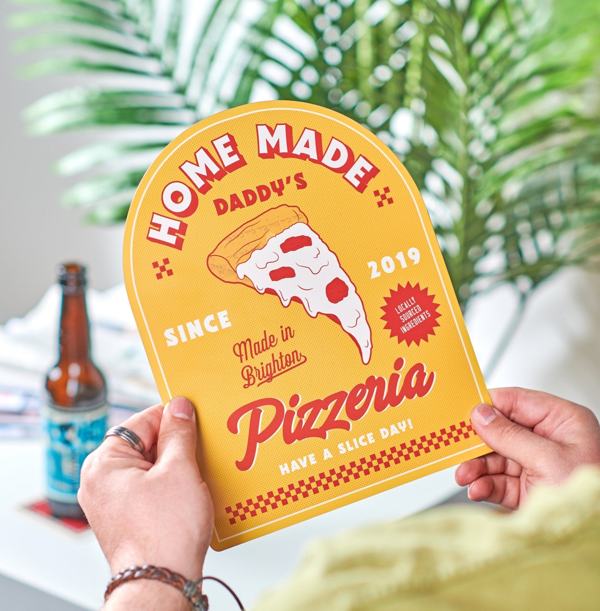 Personalised Metal Pizza Sign - Oakdene Designs