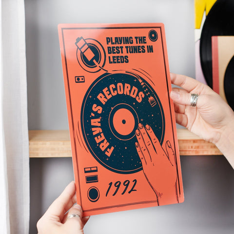 Personalised Metal Record Music Sign - Oakdene Designs