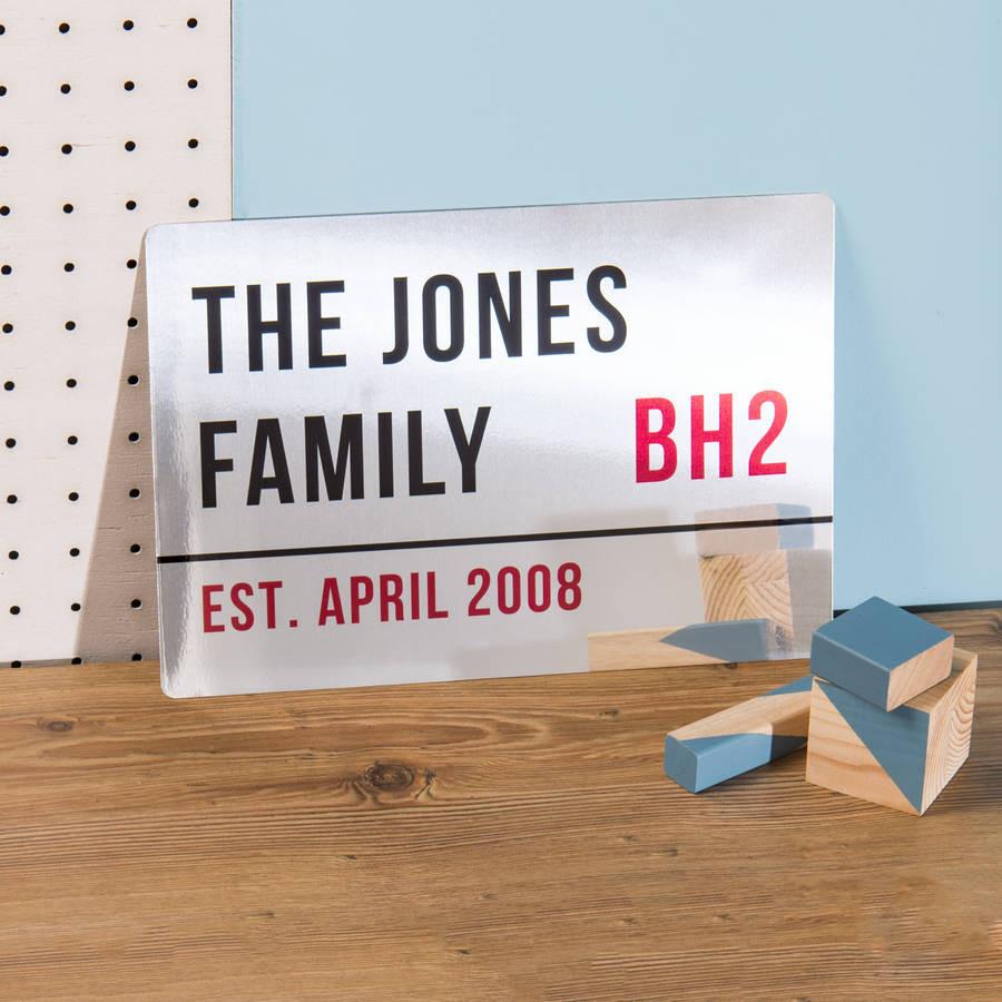 Personalised Metallic London Street Sign - Oakdene Designs