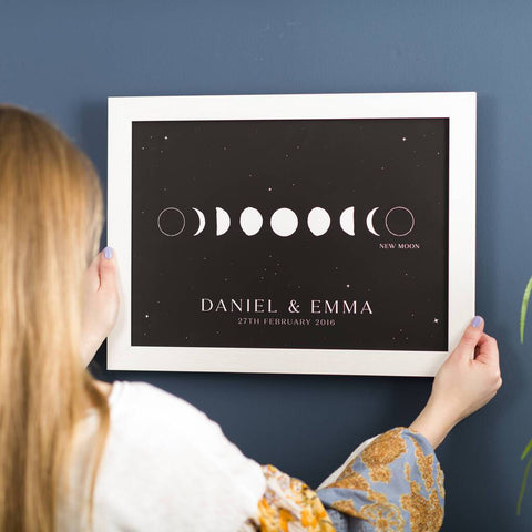 Personalised Moon Phase Couples Print - Oakdene Designs