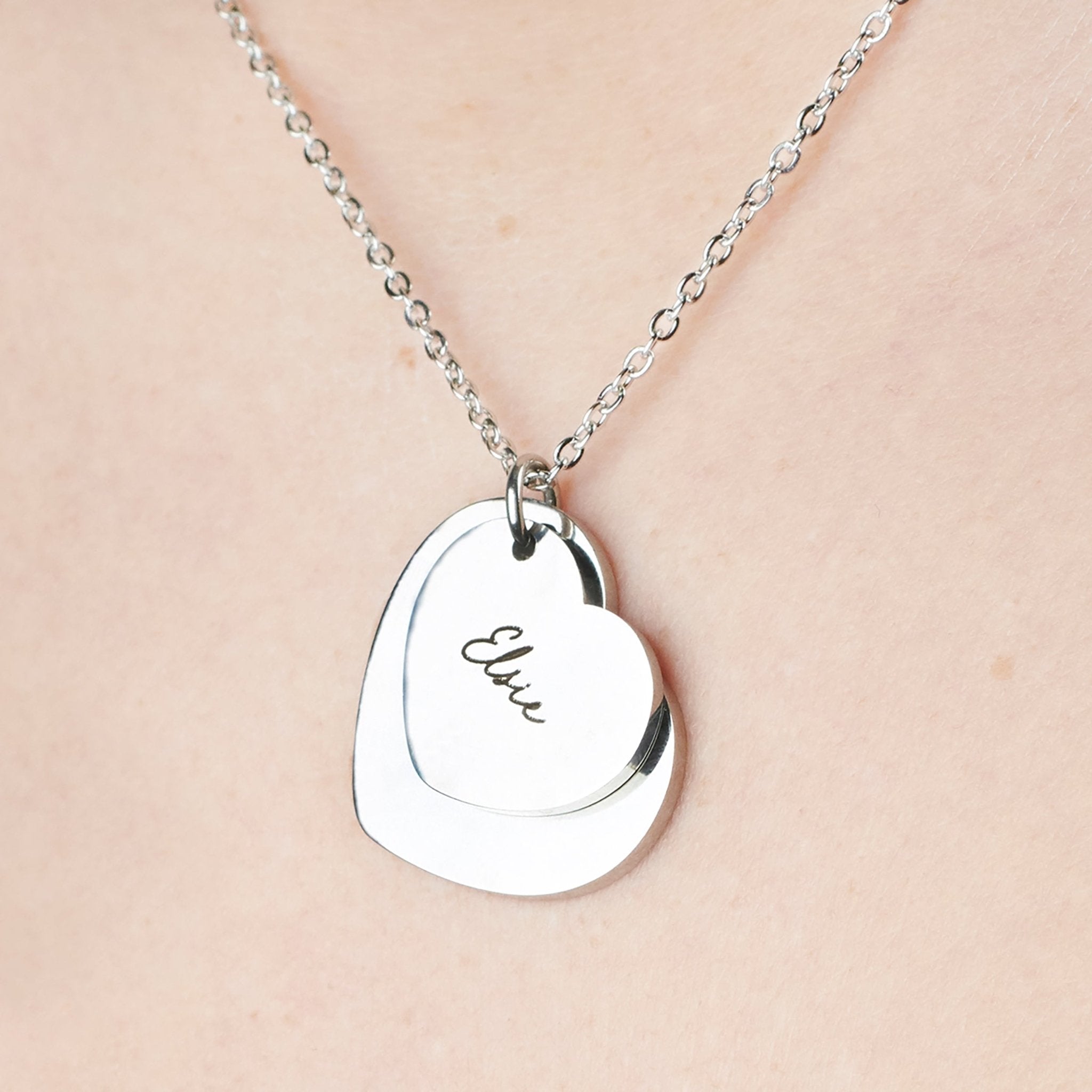 Personalised Mother Daughter Heart Necklace - Oakdene Designs