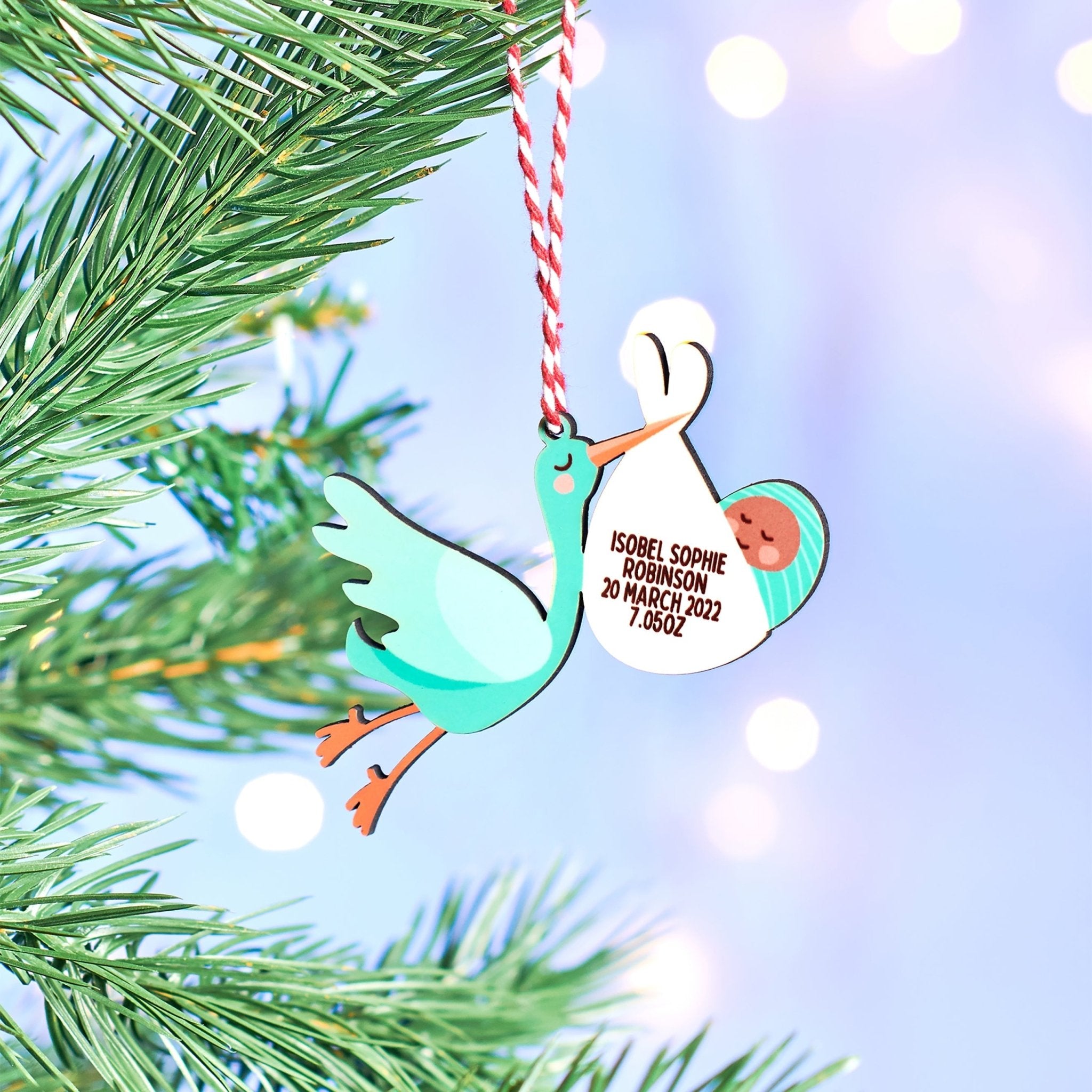 Personalised New Baby Christmas Tree Decoration - Oakdene Designs