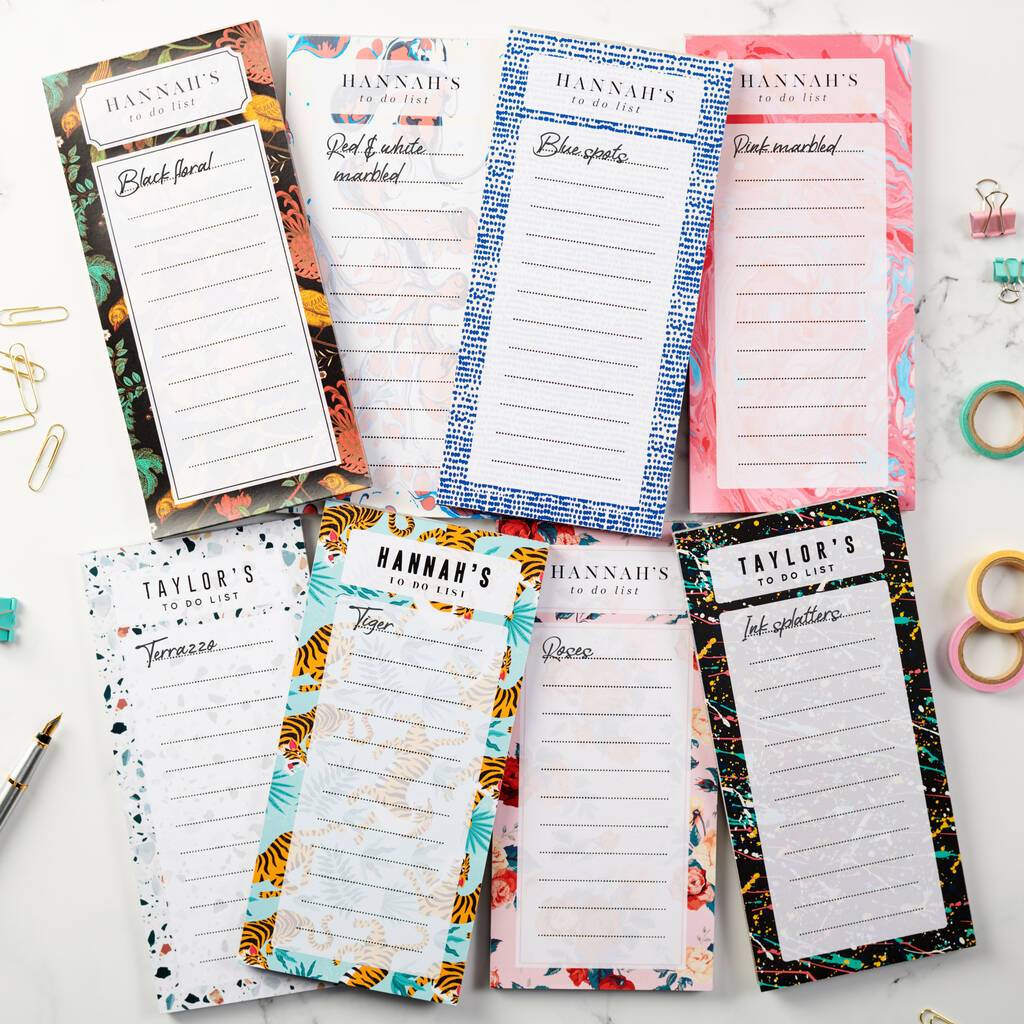 Personalised Patterned To Do Planner Notepad - Oakdene Designs