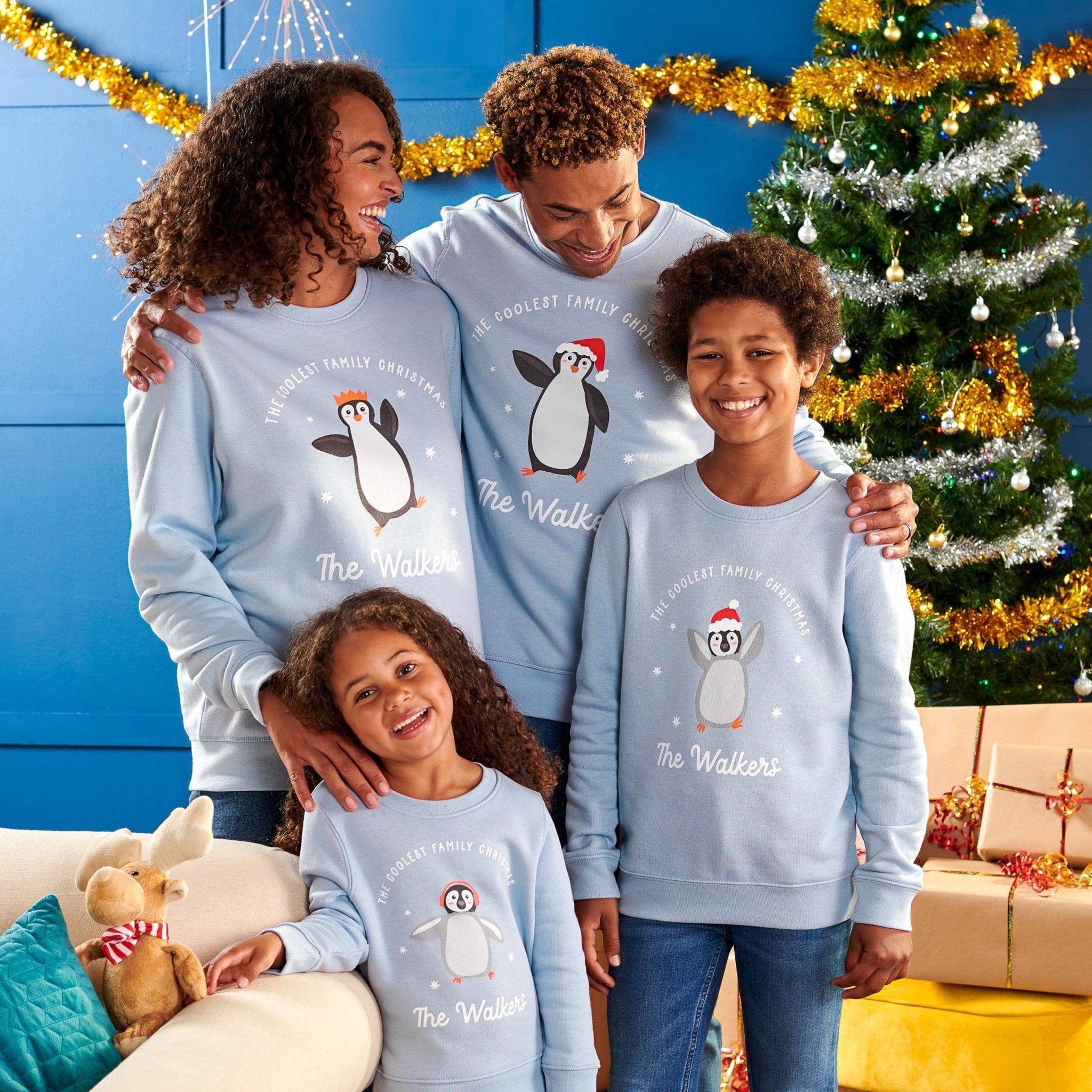 Personalised Penguin Family Adult Christmas Jumper - Oakdene Designs