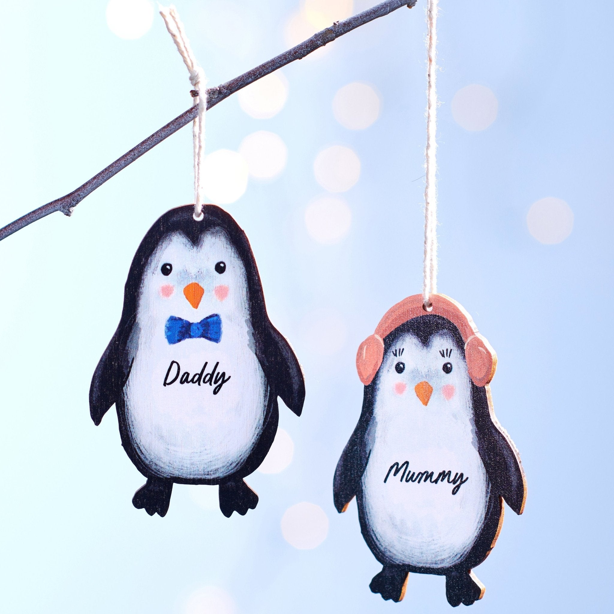 Personalised Penguin Family Decoration - Oakdene Designs