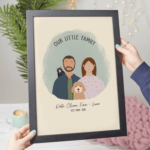 Personalised Pet and Couples Portrait - Oakdene Designs