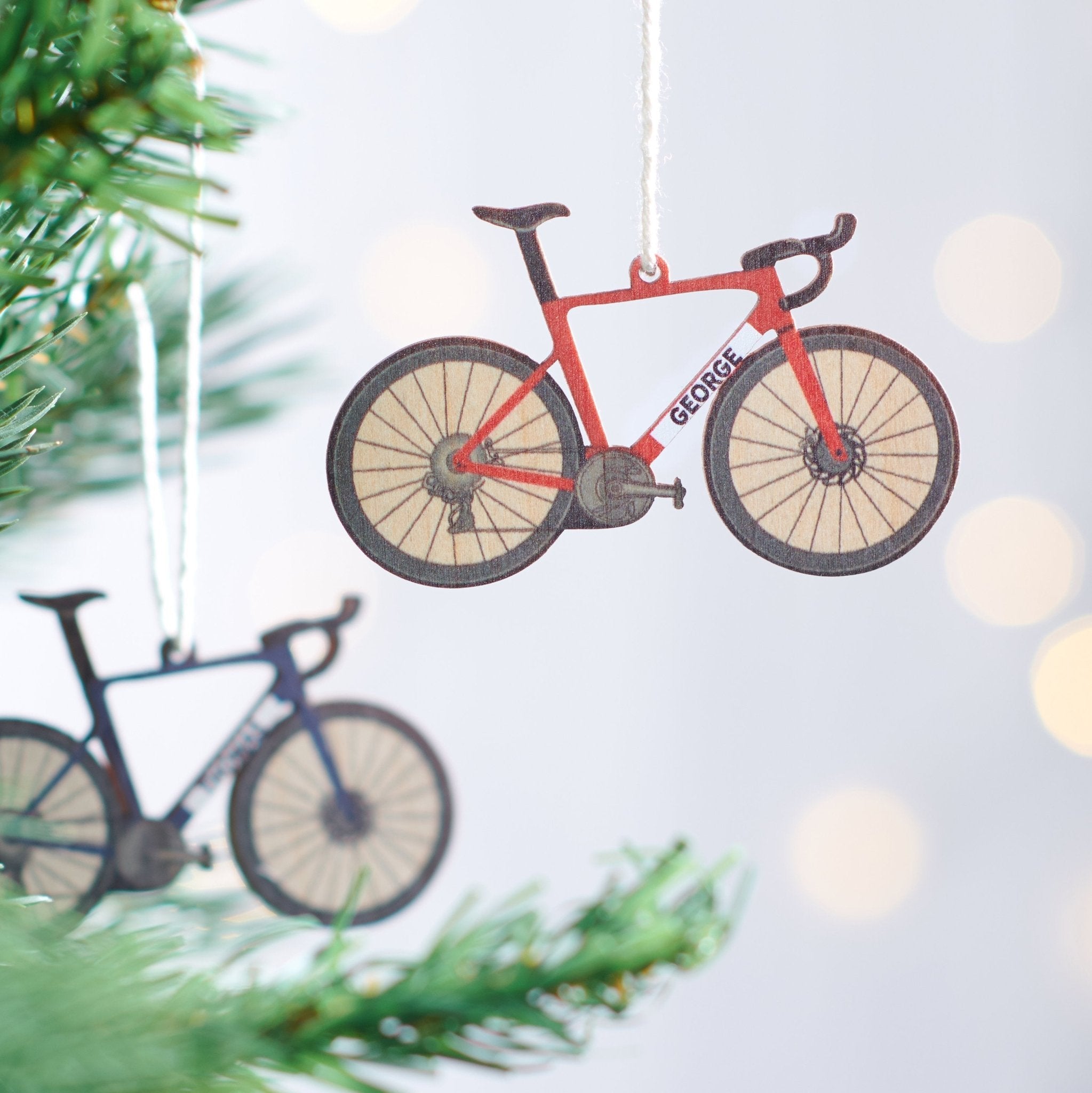 Personalised Road Bike Christmas Decoration - Oakdene Designs