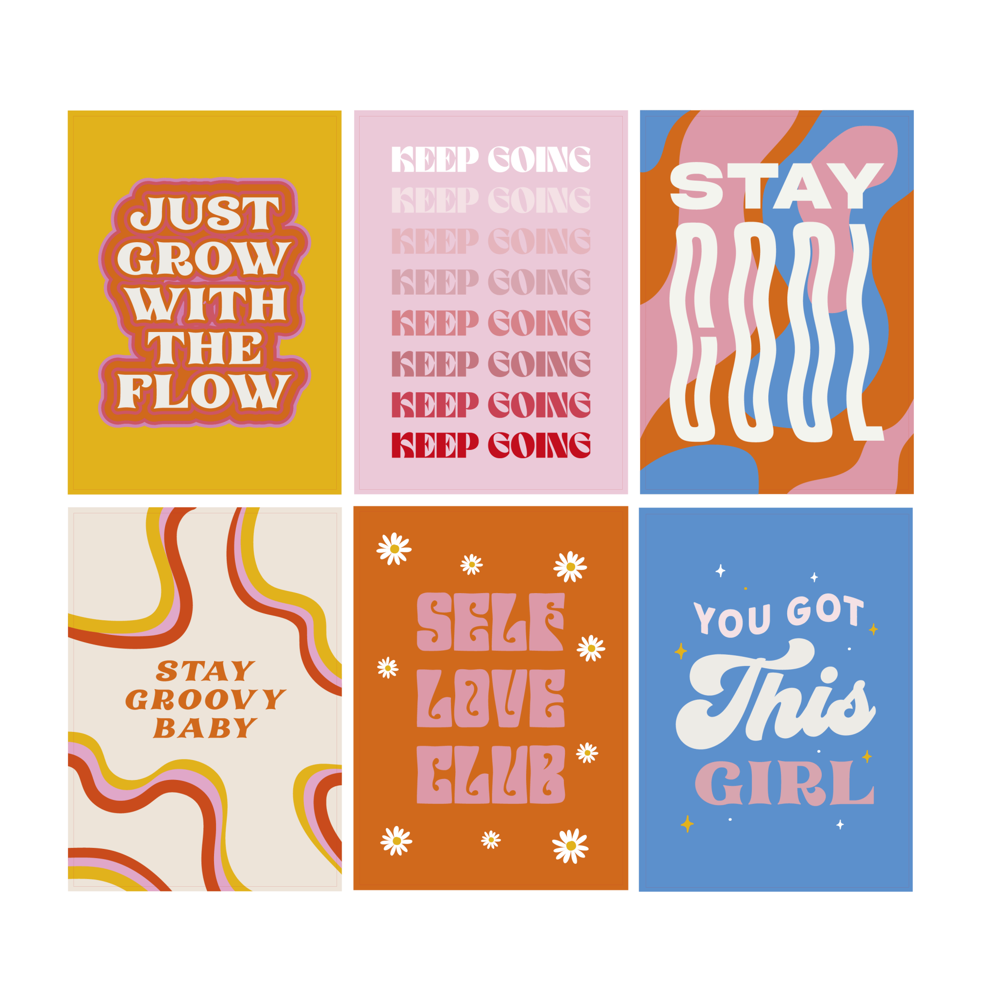 Personalised Set Of Six Positive Prints - Oakdene Designs