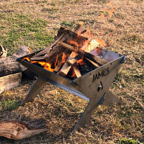 Personalised Slot Together Portable Camping Fire Pit - Oakdene Designs