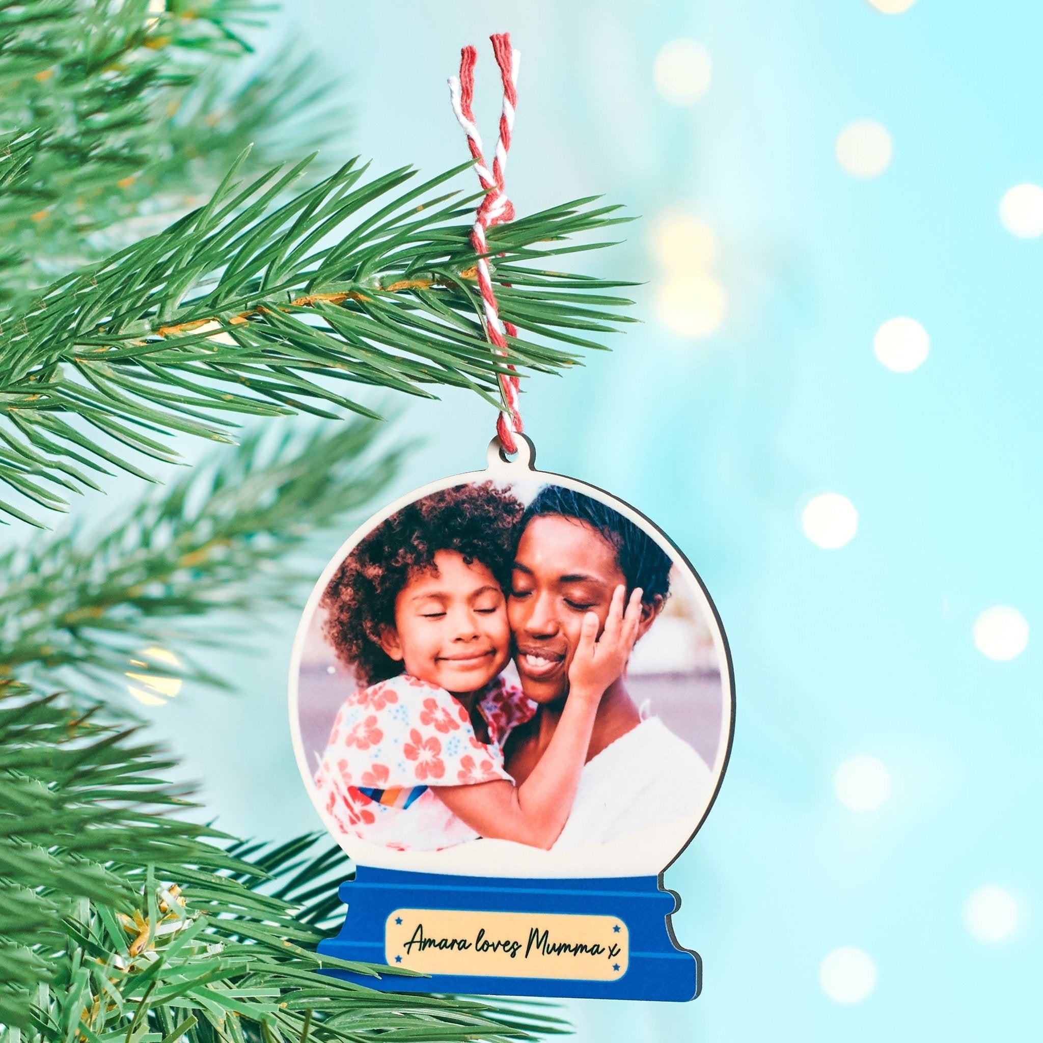 Personalised Snow Globe Photo Christmas Bauble - Oakdene Designs