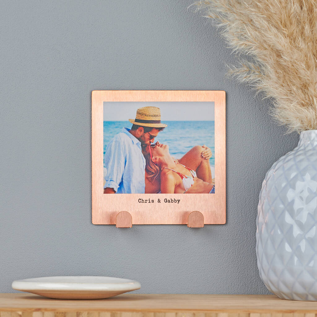 Personalised Solid Copper Couples Photo Key Hook - Oakdene Designs