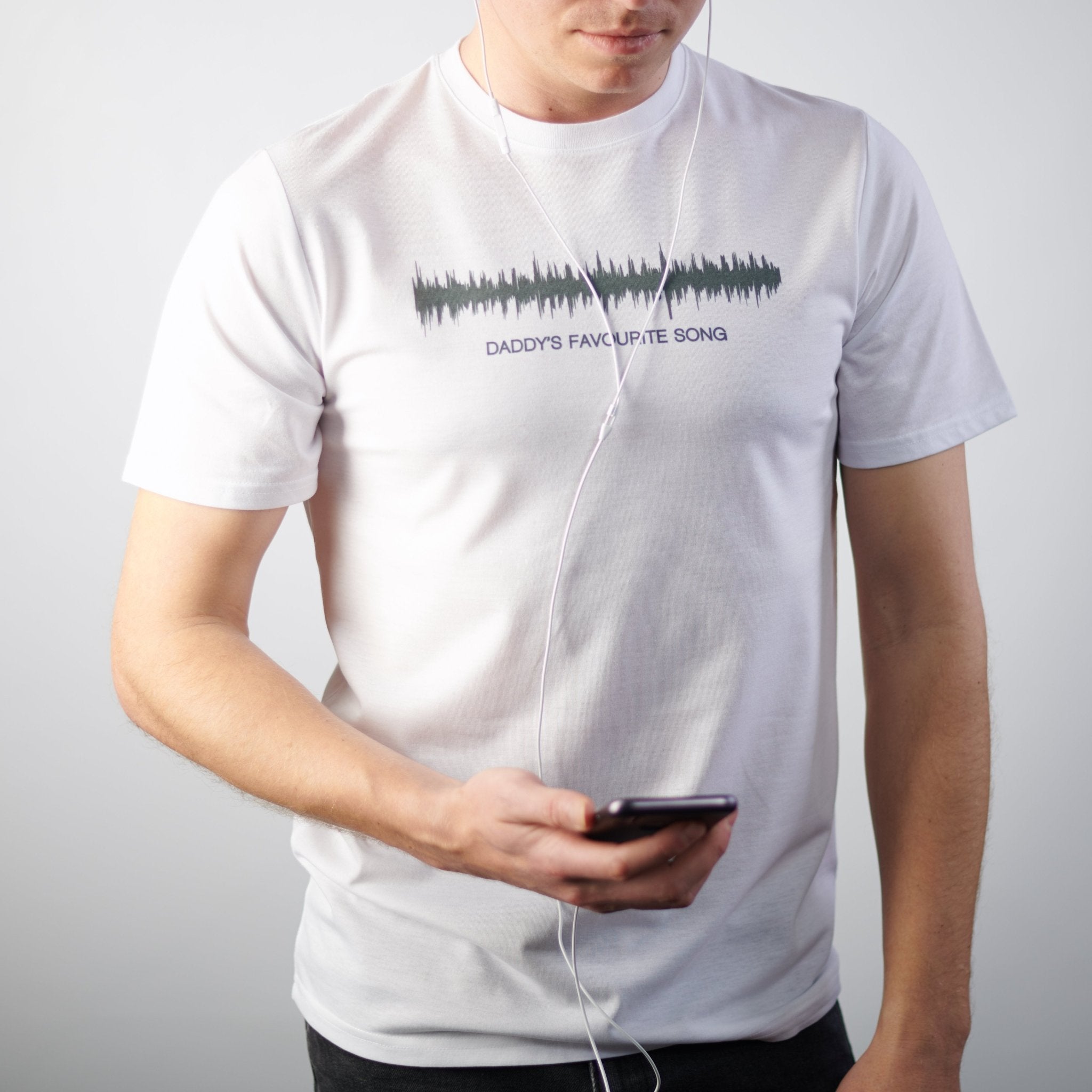 Personalised Sound Wave White T Shirt - Oakdene Designs