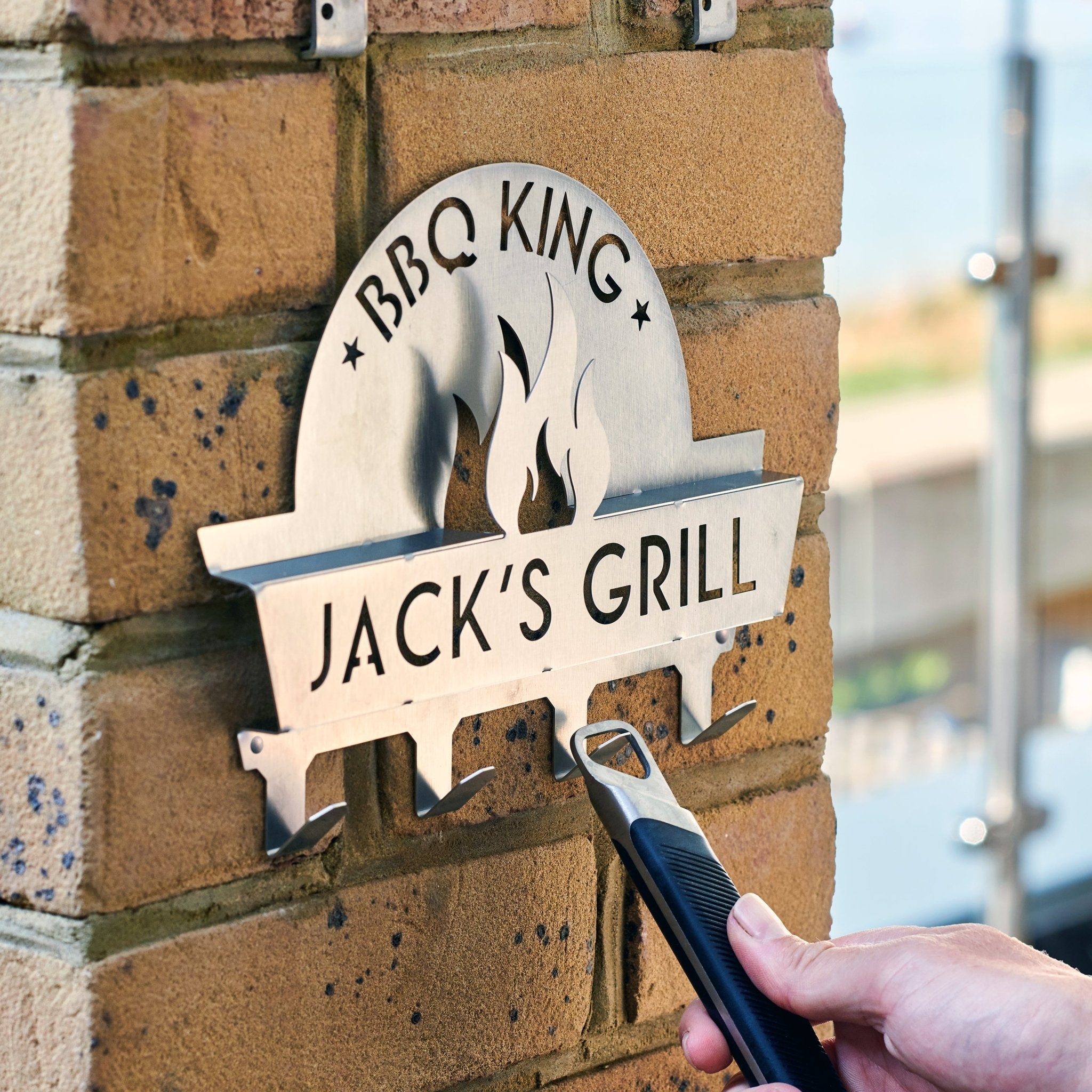 Personalised Stainless Steel BBQ Tool Rack - Oakdene Designs