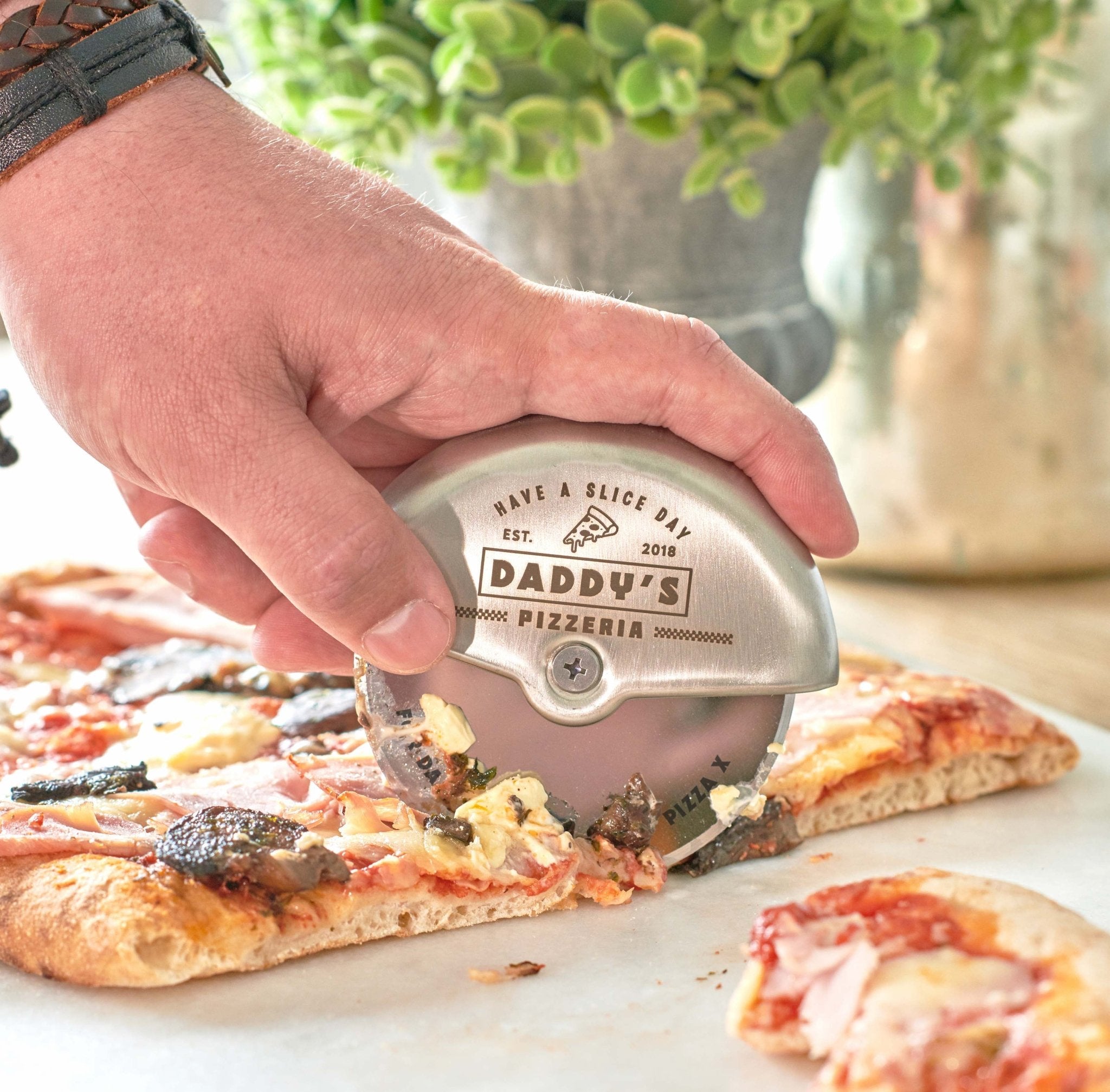 Personalised Stainless Steel Pizza Cutter - Oakdene Designs