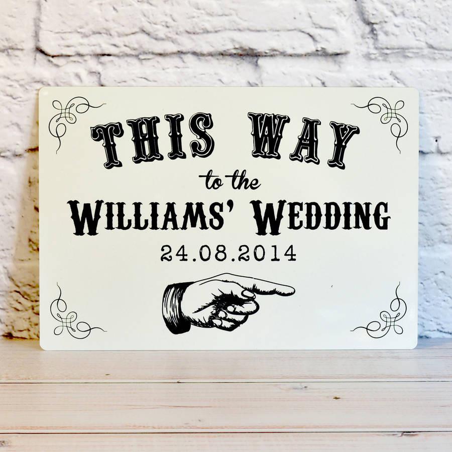 Personalised This Way To The Wedding Sign - Oakdene Designs