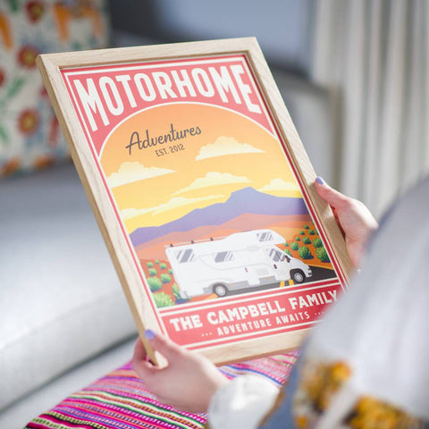 Personalised Travel Motorhome And Campervan Print - Oakdene Designs