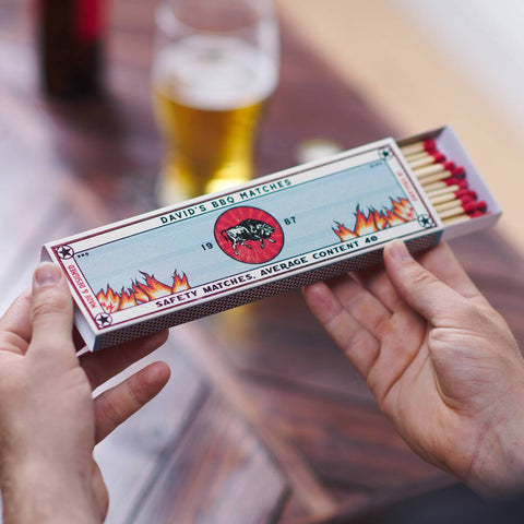 Personalised Vintage Style BBQ Matchbox And Matches - Oakdene Designs