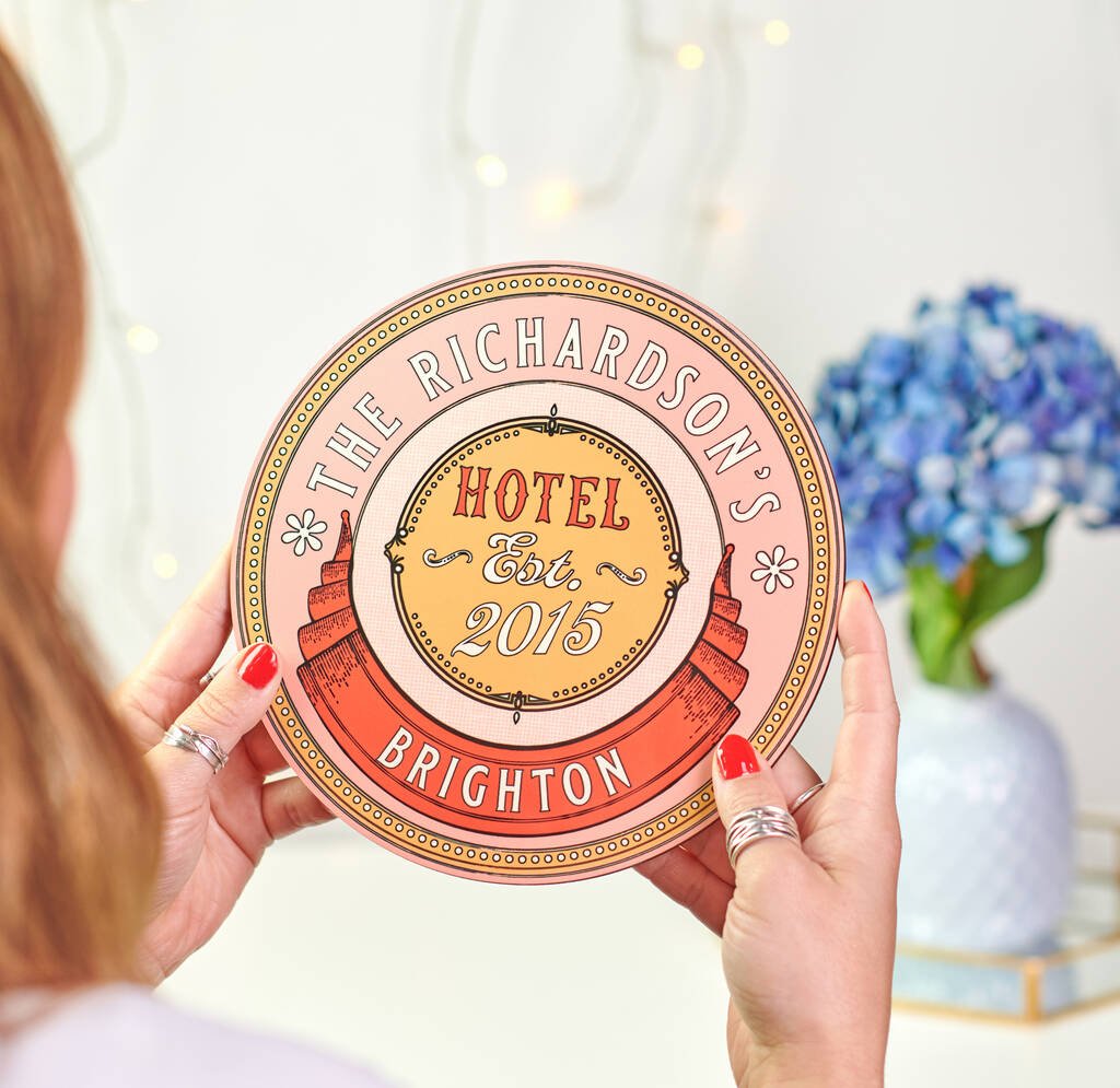 Personalised Vintage Style Family Hotel Wooden Sign - Oakdene Designs