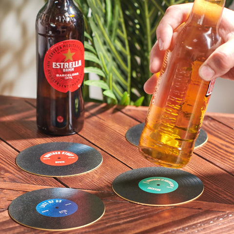 Personalised Vinyl Record Beer Mat Coasters - Oakdene Designs