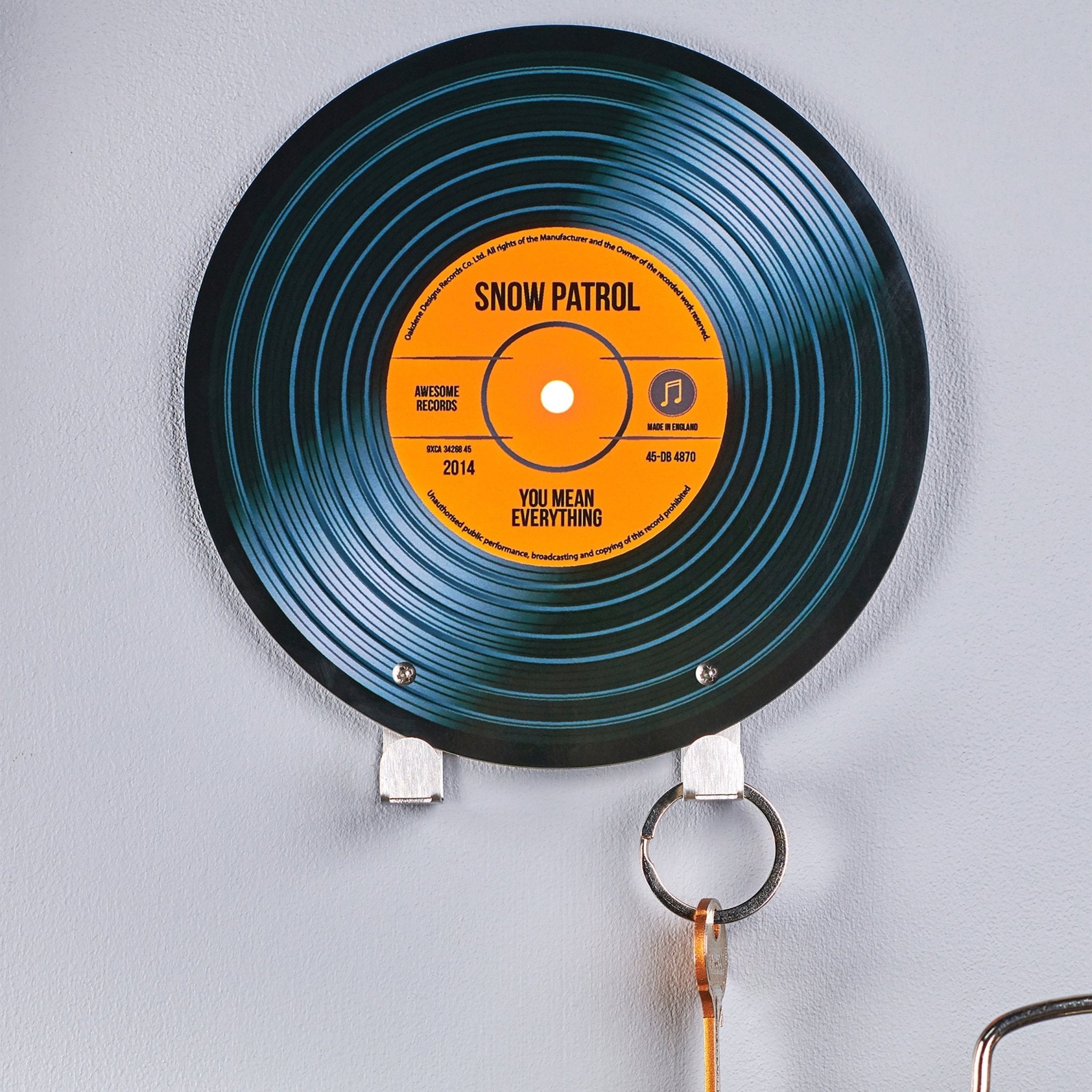 Personalised Vinyl Record Key Hook - Oakdene Designs