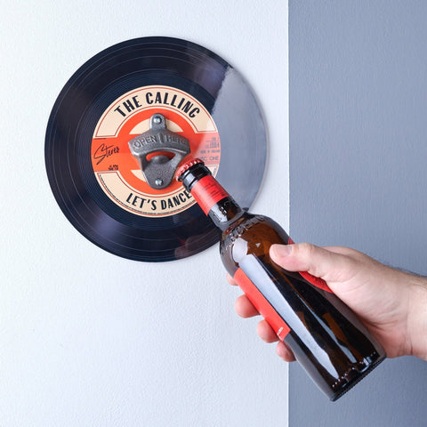 Personalised Wall Mounted Vinyl Record Bottle Opener - Oakdene Designs