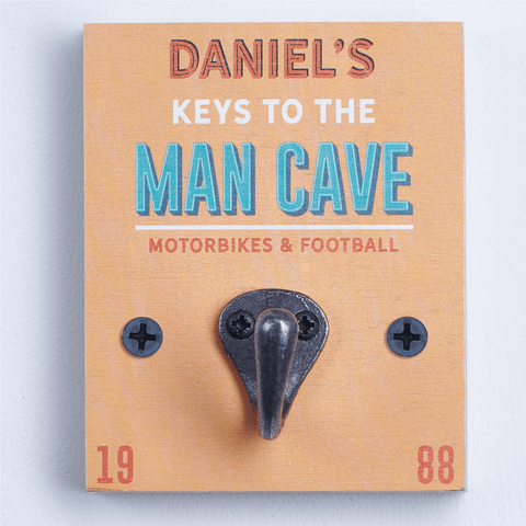 Personalised Wooden Man Cave Key Hook - Oakdene Designs