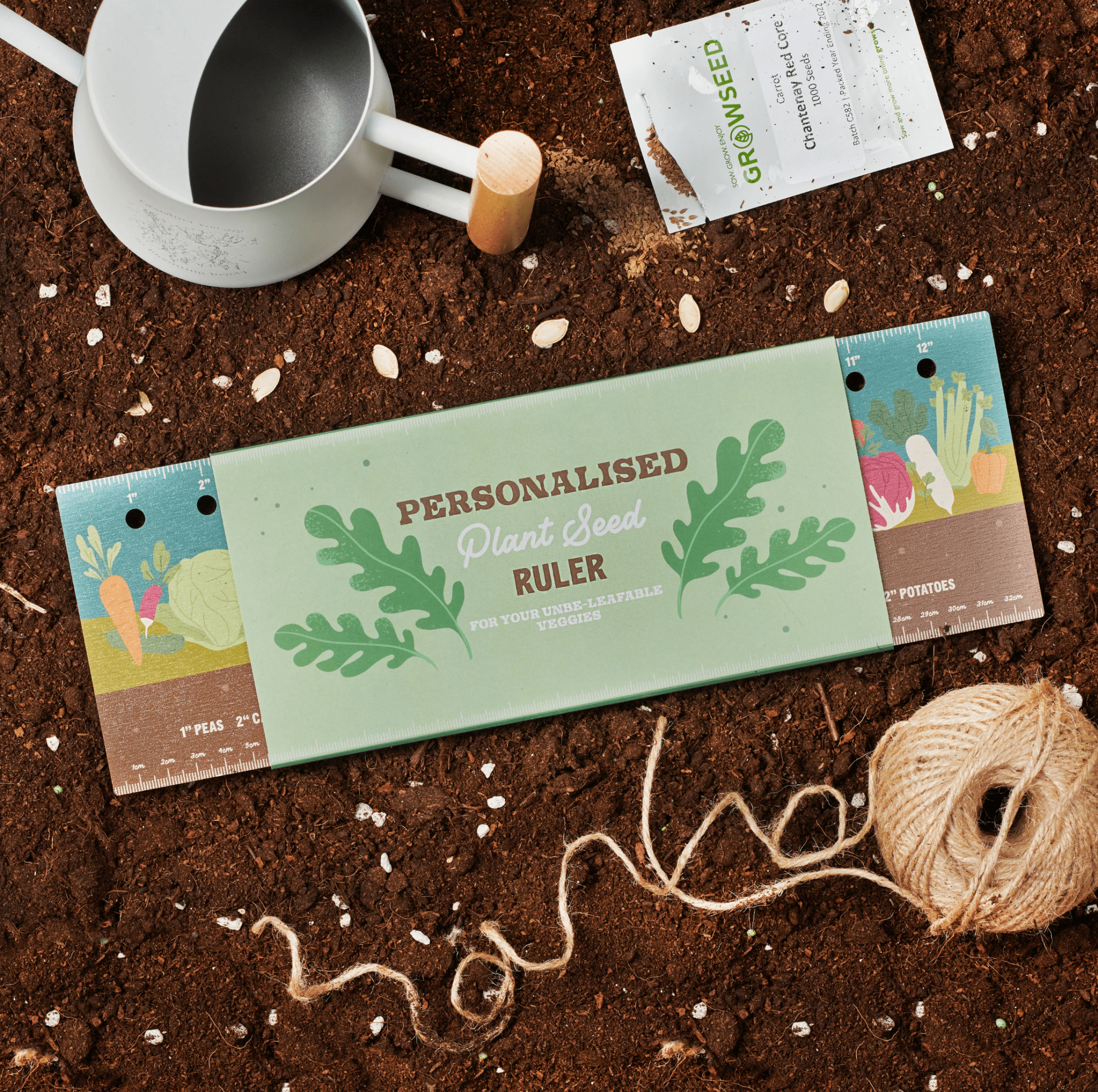 Personalised Wooden Plant Seed Gardening Ruler - Oakdene Designs