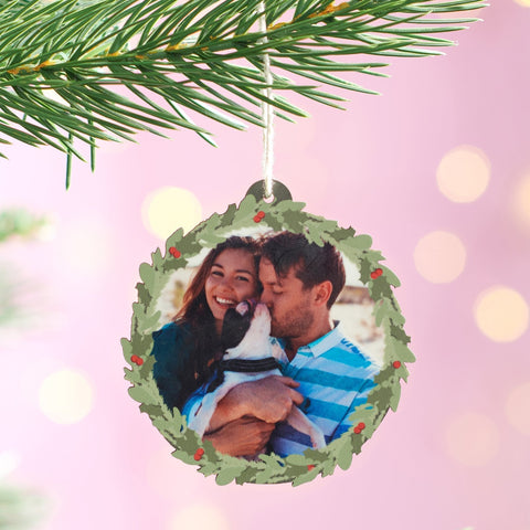 Personalised Wreath Photo Bauble - Oakdene Designs