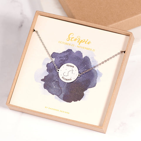 Personalised Zodiac Star Sign Necklace - Oakdene Designs