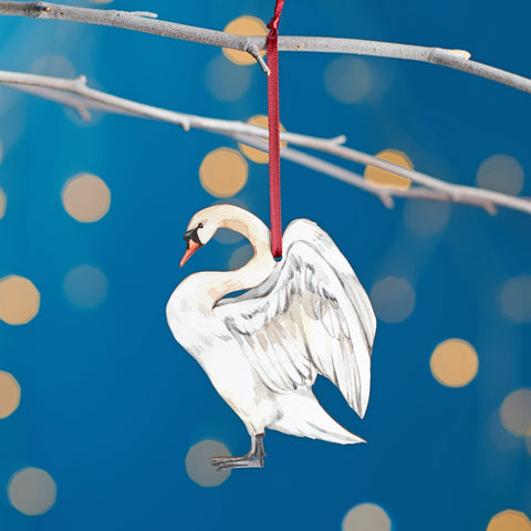 Swan Christmas Tree Decoration - Oakdene Designs