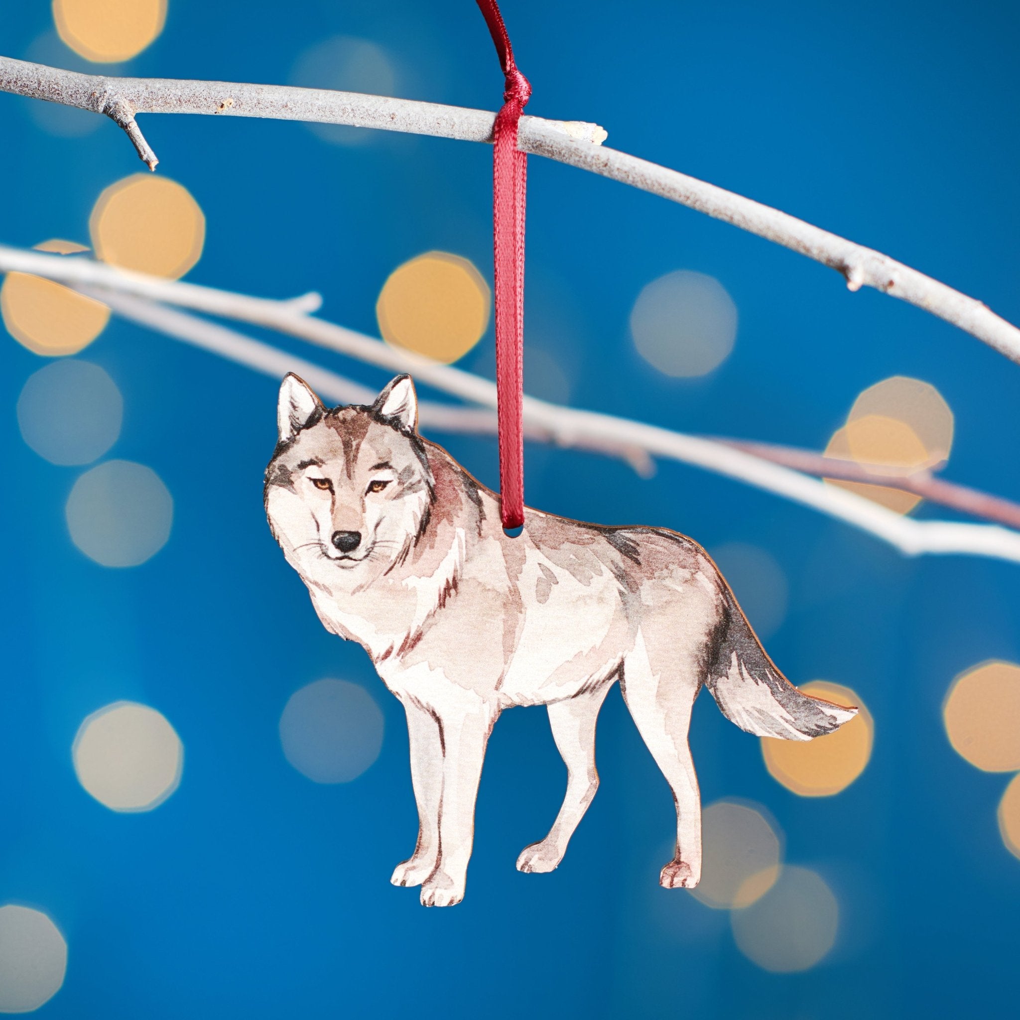 Wolf Christmas Tree Decoration - Oakdene Designs