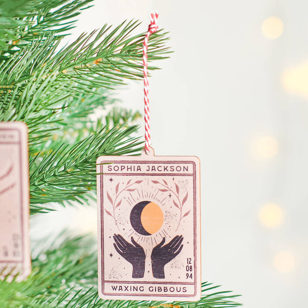 Personalised Tarot Moon Phase Christmas Tree Decoration